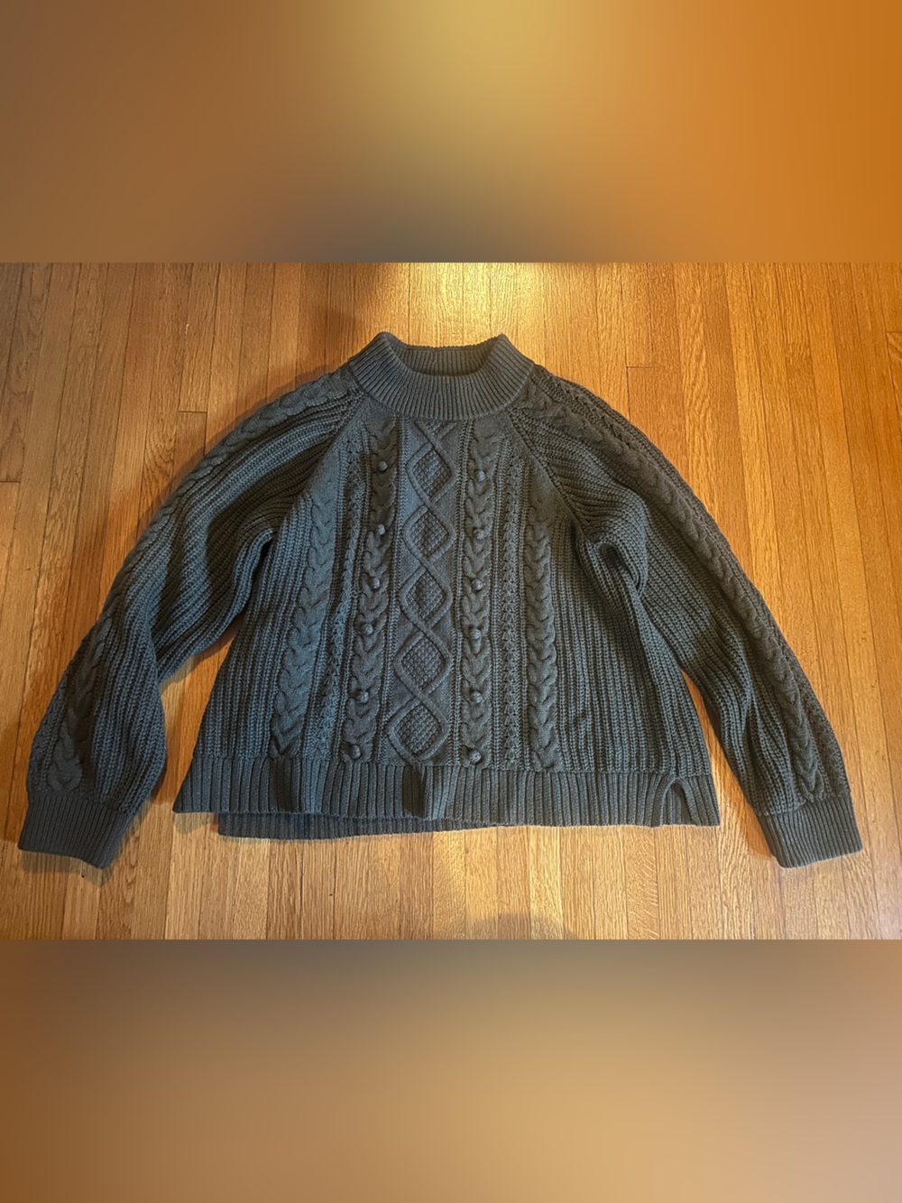J.Crew Olive/ Drab Green Cable and Bobble Pullover Sweater, size 3X , NWOT